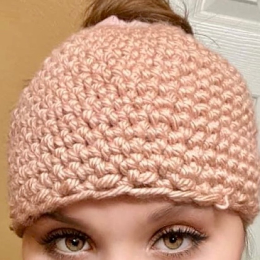 Messy bun beanie